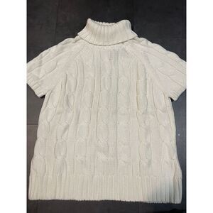 Jones New York Cream Cable Knit Short Sleeve Sweater - M/M B-33‎